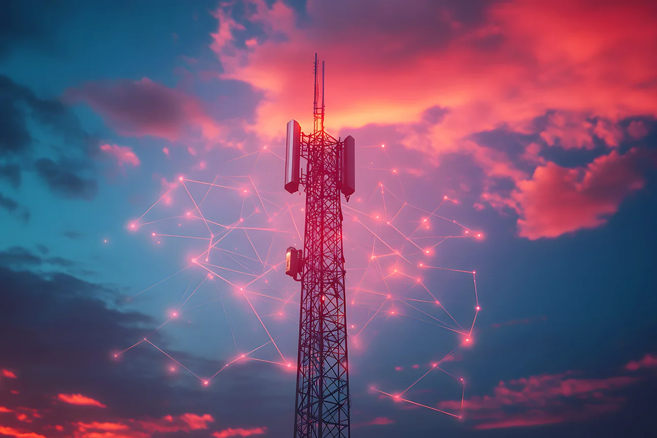 Comms tower at sunset